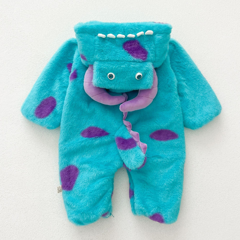 Beba dinosaurus kombinezon s kapuljom, dugi rukavi, 100% akril, zip, za bebe i djecu od 1 do 3 godine
