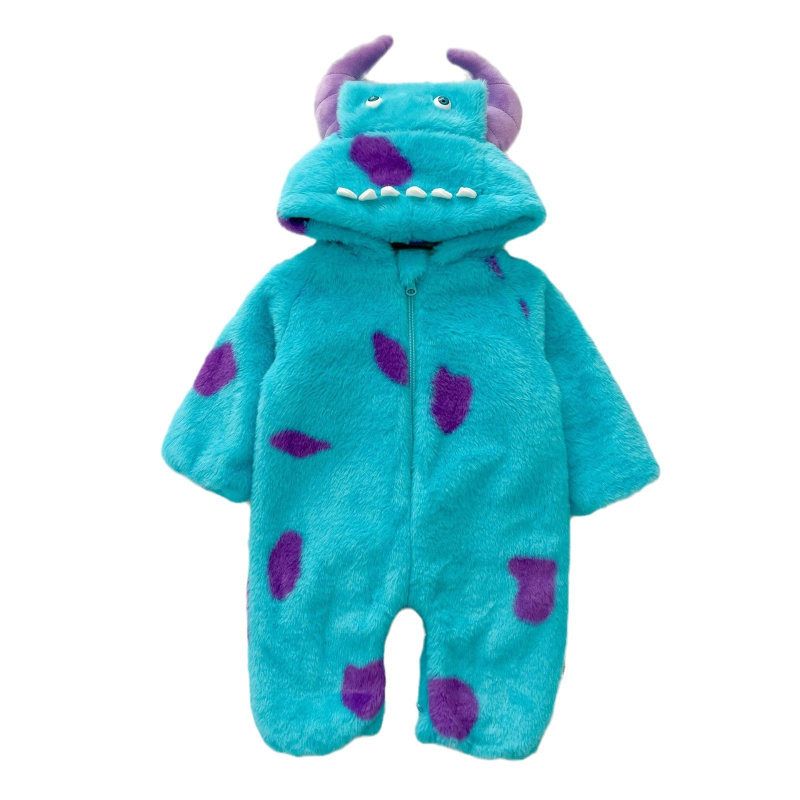 Beba dinosaurus kombinezon s kapuljom, dugi rukavi, 100% akril, zip, za bebe i djecu od 1 do 3 godine