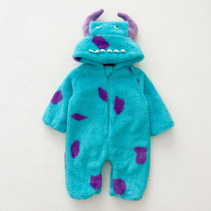 Beba dinosaurus kombinezon s kapuljom, dugi rukavi, 100% akril, zip, za bebe i djecu od 1 do 3 godine