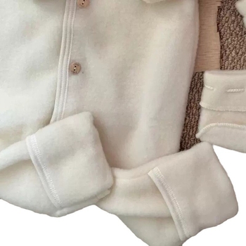 Salopetă pentru bebeluși cu mâneci lungi și glugă, corduroy, bumbac 91–95%, unisex