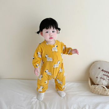 Újszülött pamut overál hosszú ujjú, uniszex, 95% pamut, tavasz–ősz