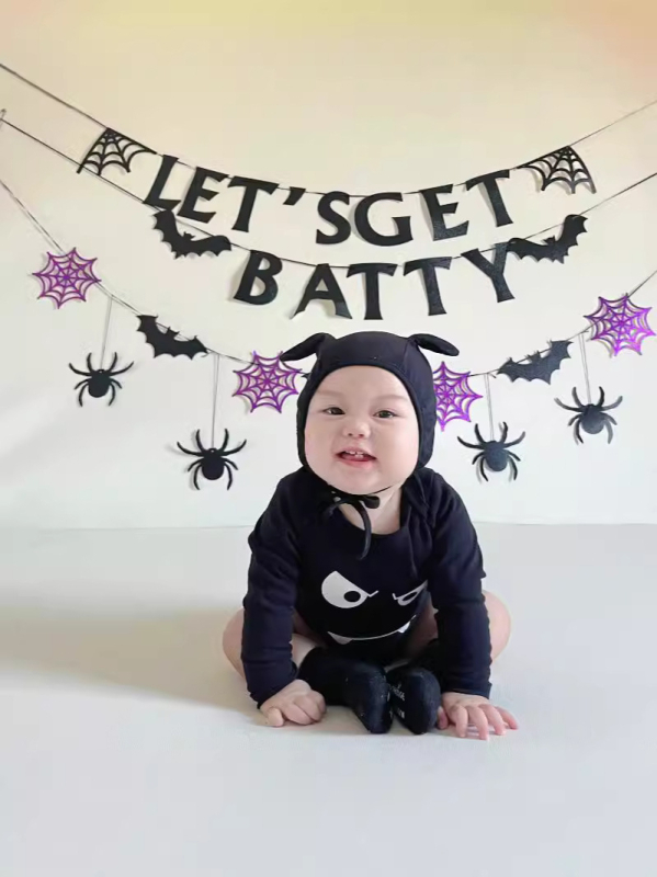 Salopetă pentru bebeluși cu motiv diavol, 95% bumbac, mâneci lungi, glugă detașabilă, închidere de tip pulover, pentru nou-născuți 0–12 luni, primăvară-toamnă