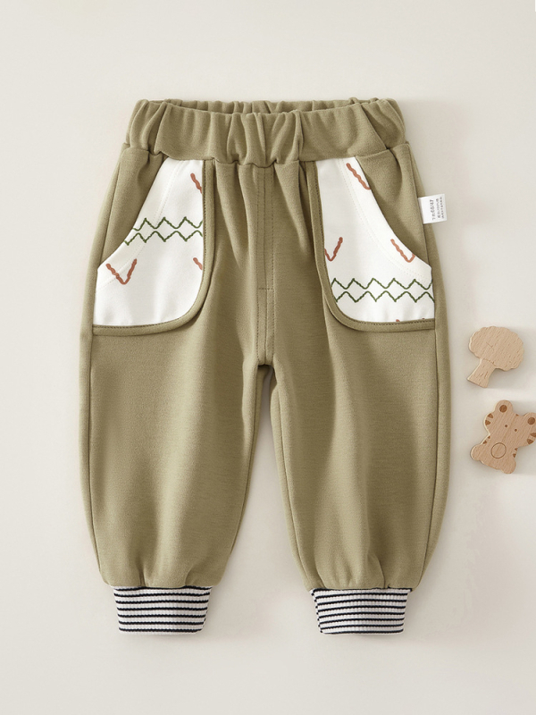 Gyerekeknek 100% pamutból készült nadrág, rajzfilm minta, K-stílus, 1–3 éveseknek, őszi 2024