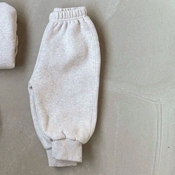 Pantaloni casual copii stil coreean, din bumbac cu fleece, cu dungi, iarnă, talie medie cu elastic, pentru copii 1–3 ani