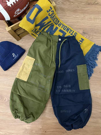 Gyerekeknek fleecével bélelt cargo nadrág japán stílusban, 100% pamut, 3–8 évesek, téli