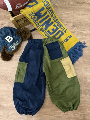 Gyerekeknek fleecével bélelt cargo nadrág japán stílusban, 100% pamut, 3–8 évesek, téli