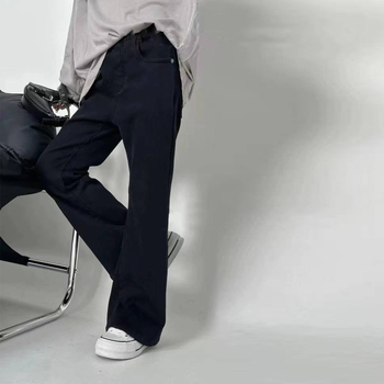 Jeansi pentru fetițe cu căptușeală din fleece, bootcut, talie înaltă, 70% bumbac, imprimeu cu personaje desenate, Iarna 2025