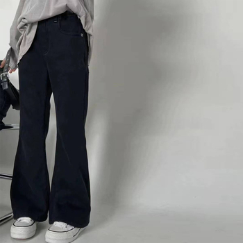 Jeansi pentru fetițe cu căptușeală din fleece, bootcut, talie înaltă, 70% bumbac, imprimeu cu personaje desenate, Iarna 2025