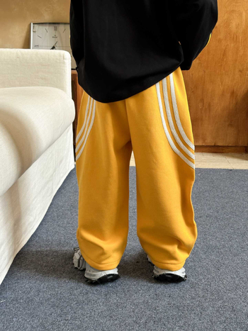 Pantaloni pentru copii în stil coreean, toamnă - pantaloni largi de bumbac unisex, 75–80% bumbac, talie medie, închidere cu bandă elastică, tratament moale, pentru copii 3–8 ani