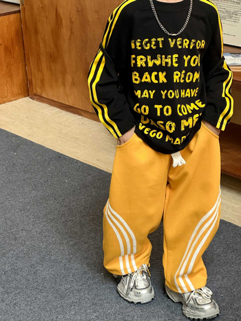 Pantaloni pentru copii în stil coreean, toamnă - pantaloni largi de bumbac unisex, 75–80% bumbac, talie medie, închidere cu bandă elastică, tratament moale, pentru copii 3–8 ani