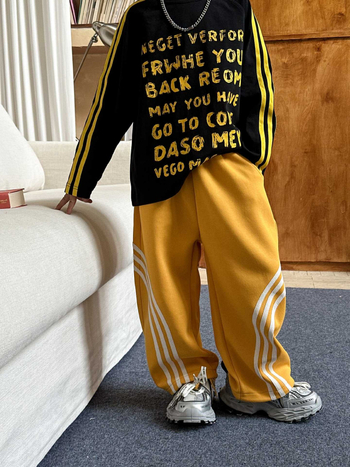 Pantaloni pentru copii în stil coreean, toamnă - pantaloni largi de bumbac unisex, 75–80% bumbac, talie medie, închidere cu bandă elastică, tratament moale, pentru copii 3–8 ani