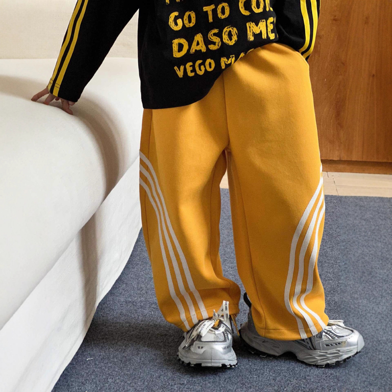 Pantaloni pentru copii în stil coreean, toamnă - pantaloni largi de bumbac unisex, 75–80% bumbac, talie medie, închidere cu bandă elastică, tratament moale, pentru copii 3–8 ani