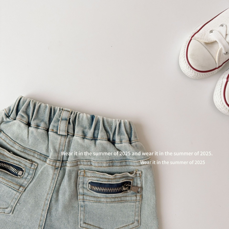 Șorturi scurte de vară pentru fetițe, bumbac, stil coreean, 80% bumbac, talie medie, model monocrom, pentru 3–8 ani