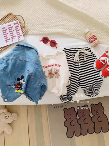 Pantaloni sport pentru copii, poliester în dungă, lejeri, unisex, talie medie cu bandă elastică, pentru primăvară și toamnă