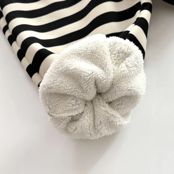 Pantaloni de iarnă pentru copii – căptușeală din fleece, în dungi, casual, unisex (Poliester 95%, talie medie, iarnă)