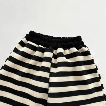 Pantaloni de iarnă pentru copii – căptușeală din fleece, în dungi, casual, unisex (Poliester 95%, talie medie, iarnă)