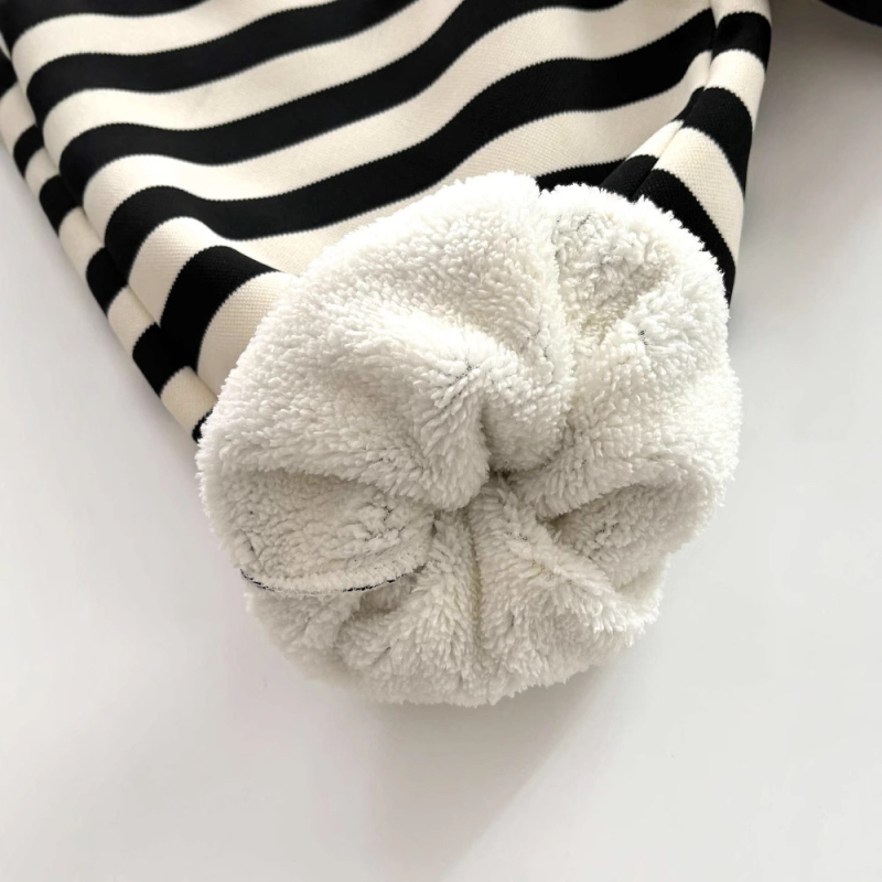 Pantaloni de iarnă pentru copii – căptușeală din fleece, în dungi, casual, unisex (Poliester 95%, talie medie, iarnă)