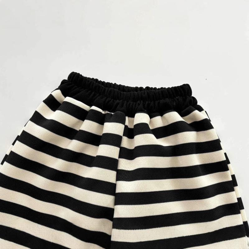 Pantaloni de iarnă pentru copii – căptușeală din fleece, în dungi, casual, unisex (Poliester 95%, talie medie, iarnă)