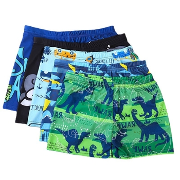 Berniukų plaukimo šortai su animaciniu piešiniu, laisvo kirpimo, poliesterio audinys su pamušalu, plaukiojimui.
