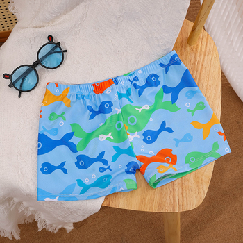 Berniukų plaukimo šortai su animaciniu piešiniu, laisvo kirpimo, poliesterio audinys su pamušalu, plaukiojimui.
