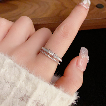 Inel din cupru, stil geometric, design deschis reglabil, placare cu aur real, Korean Dupin