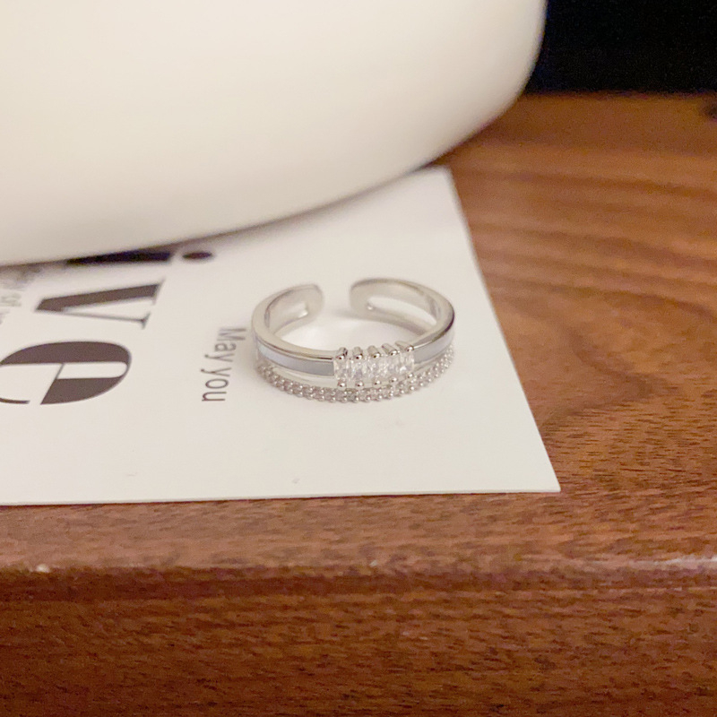 Inel din cupru, stil geometric, design deschis reglabil, placare cu aur real, Korean Dupin