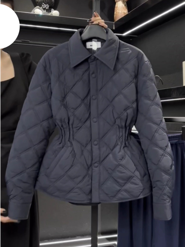 Ležerni kaput s polo ovratnikom, Chenille tkanina sa spandexom, punjenje od imitacije svile i pamuka, zatvarač, obična duljina 50-65 cm