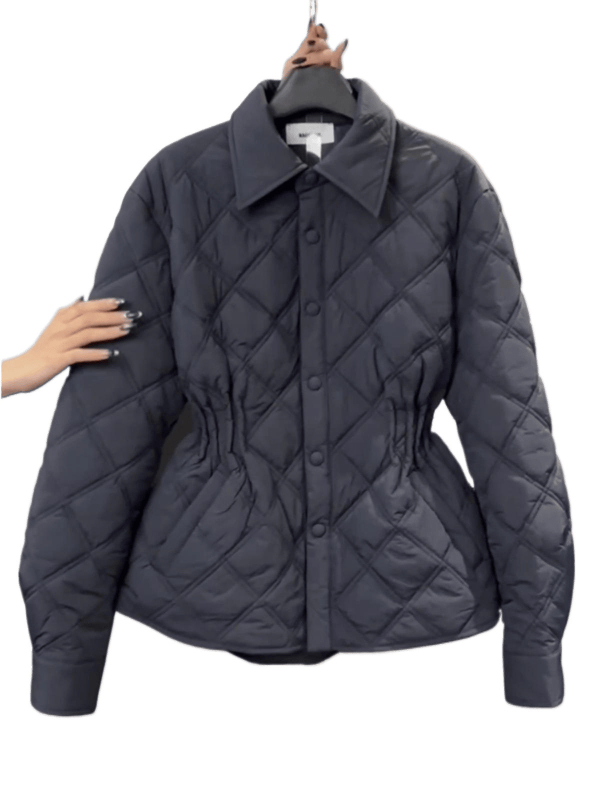 Ležerni kaput s polo ovratnikom, Chenille tkanina sa spandexom, punjenje od imitacije svile i pamuka, zatvarač, obična duljina 50-65 cm