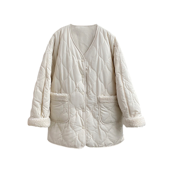 Jakna s punjenim od poliestera i pamuka, V-izrez, slobodan kroj, vanjska tkanina od poliestera