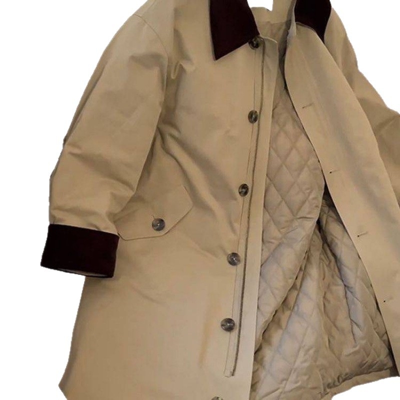 Korejski stil, Chanel-inspirirana štepana pamučna jakna, udoban kroj, jesen-zima ženska odjeća