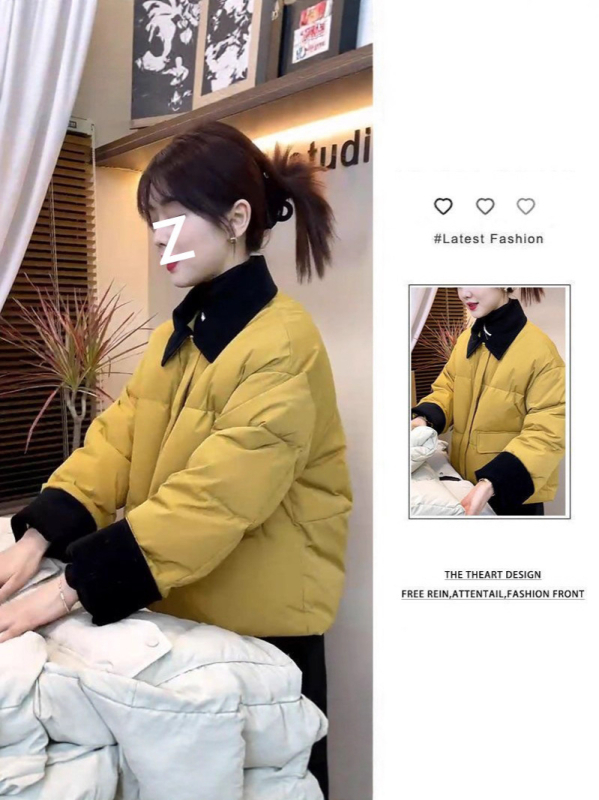 Ženska Corduroy jakna s Corduroy ovratnikom, zip, zima 2025