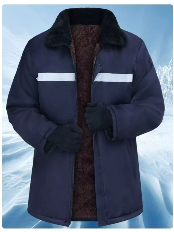 Zimska radna jakna s reflektirajućom trakom, fleece izolacija, poliester podstava, prednji zatvarač