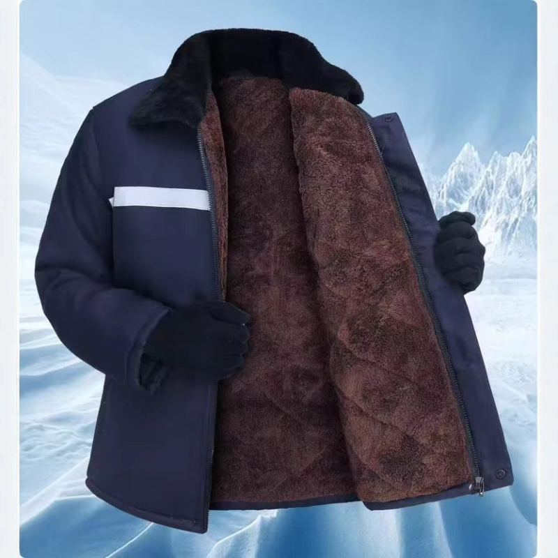 Zimska radna jakna s reflektirajućom trakom, fleece izolacija, poliester podstava, prednji zatvarač