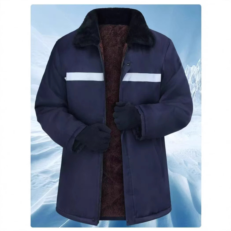 Zimska radna jakna s reflektirajućom trakom, fleece izolacija, poliester podstava, prednji zatvarač