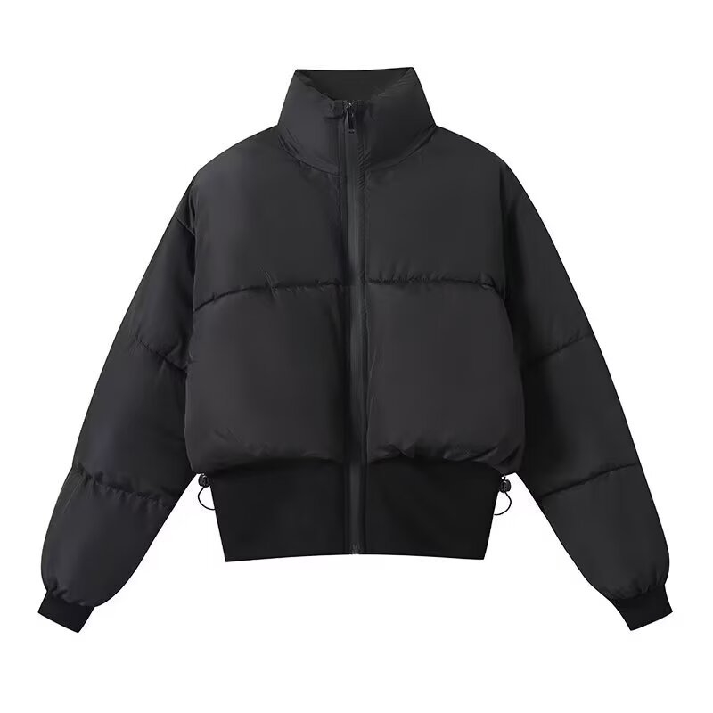 Ready stock kratka jakna sa zipom, stojeći ovratnik, punilo poliester-pamuk, jednobojna tkanina