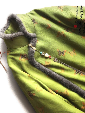 Ženska pamučna vatelinska jakna bez rukava s polo ovratnikom, retro etno-kineskog stila, Chenille tkanina, udio spandexa, ultra kratka duljina (≤40 cm)