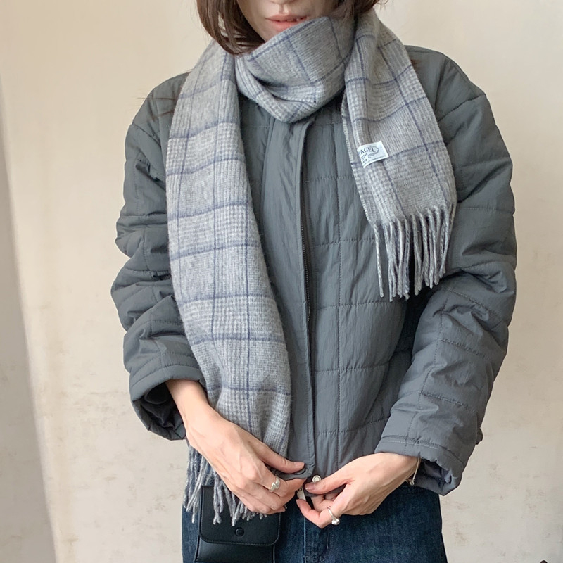 Dvobojna kratka pamučna jakna s okruglim izrezom, kopčanje na jedan red, kvadratno šivanje, topla, gradski stil, japansko-korejski utjecaj