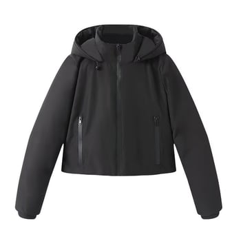 Зимно яке с пълнеж от полиестер-памук, основна тъкан полиестер, дълги ръкави, цип, редовна дължина