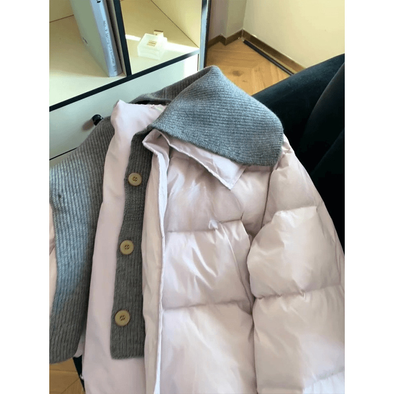 Jakna od pamuka s pletenim detaljima, dugi rukavi, duljina 50–65 cm, punilo: poliester-pamuk