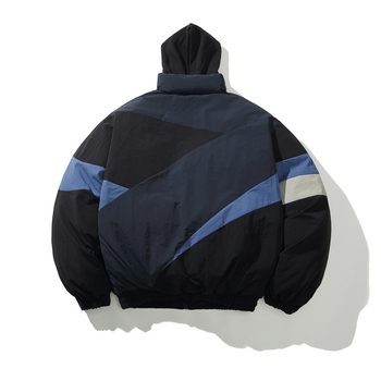 Zimska jakna s kapuljom u japanskom retro stilu, unisex, blok boja, casual sportski vanjski komad s flisom