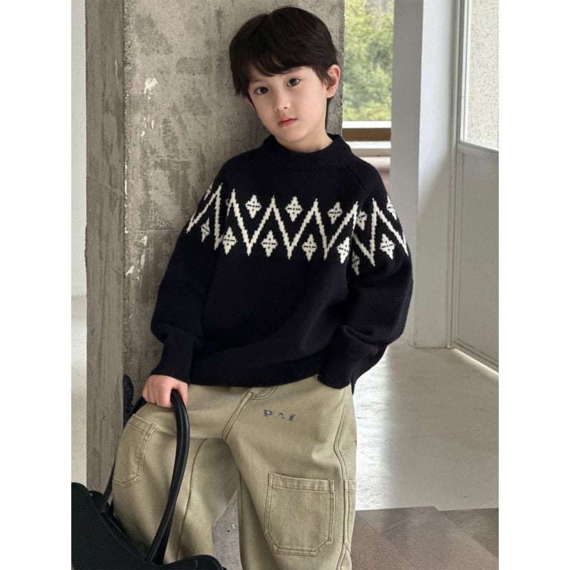 Gyerekeknek készült vastag akril pulóver kerek nyakú, hosszú ujjú, 3-8 éveseknek, téli ruházat.