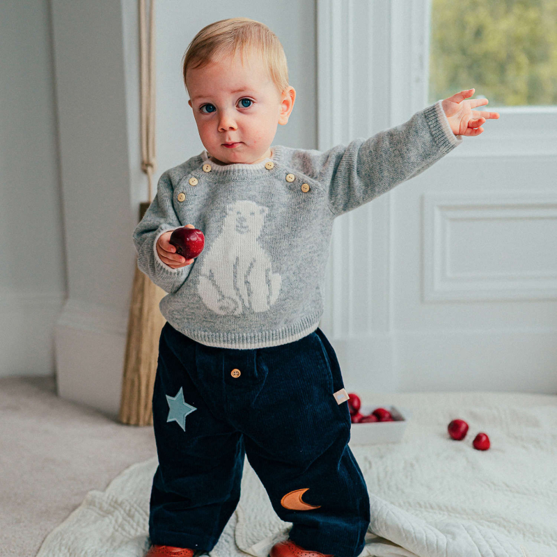 100% gyapjú gyerek pulóver kapucnival, hosszú ujjú, 1–3 éveseknek, ősz 2025