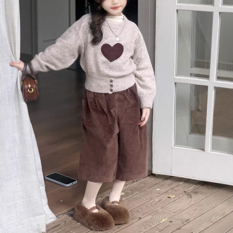 Lányoknak szóló pulóver, Koreai stílus, szív mintás jacquard, vastag kötés, akril-szálakból álló 50%-os keverék, puha felületű anyag