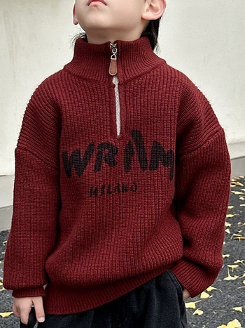 Dječji pulover u korejskom stilu, debeo i topao, s okruglim izrezom, dugi rukavi, 45% akril