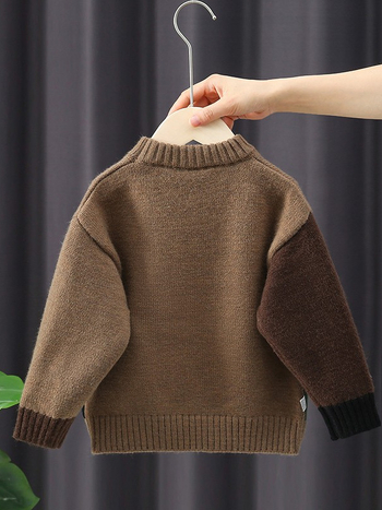 Gyerek pulóver, koreai változat, kontrasztos minta, Arctic fleece anyag, 10% spandex