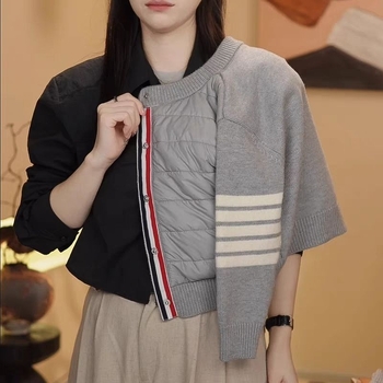 Dječji pleteni kardigan jakna, korejski stil, debela tkanina od zečijih dlaka, okrugli ovratnik, dugi rukavi