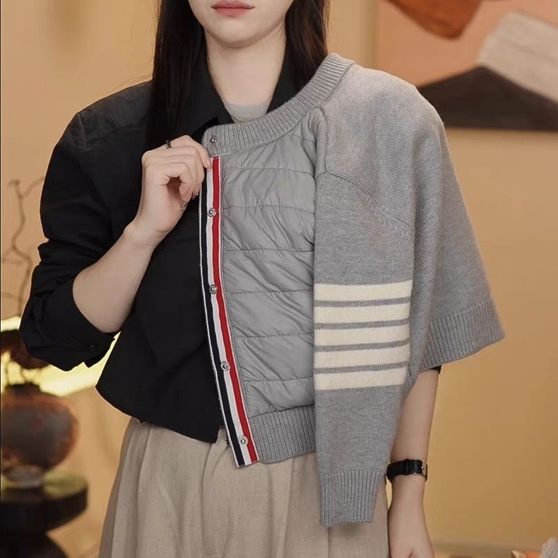 Dječji pleteni kardigan jakna, korejski stil, debela tkanina od zečijih dlaka, okrugli ovratnik, dugi rukavi