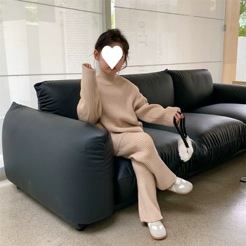 Detský zimný pletený sveter s vysokým golierom, korejský štýl, dlhé rukávy, novorodenci 0–1 rokov