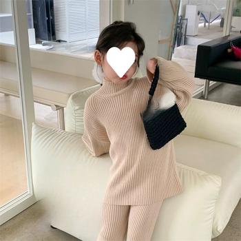 Detský zimný pletený sveter s vysokým golierom, korejský štýl, dlhé rukávy, novorodenci 0–1 rokov