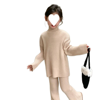 Detský zimný pletený sveter s vysokým golierom, korejský štýl, dlhé rukávy, novorodenci 0–1 rokov